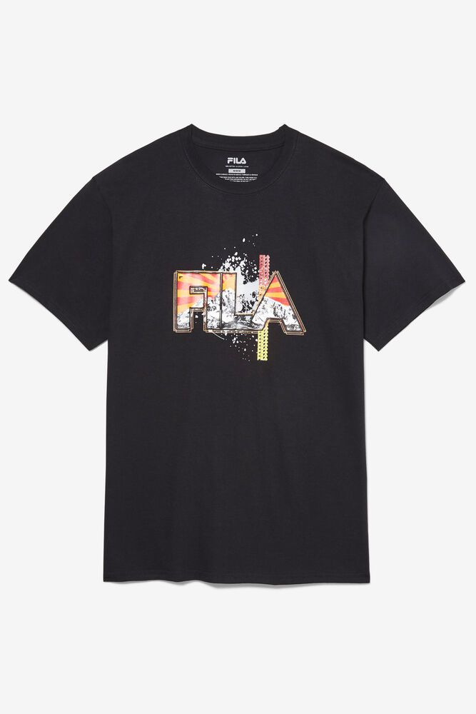 Fila T-Shirt Mens Black Stitch Mt. - Ireland 49107-EKUB